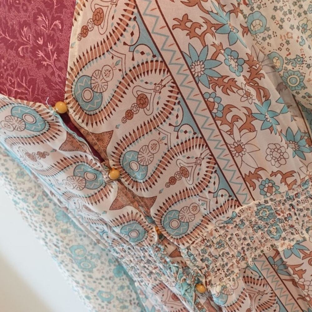 Vicabo Bohemian Sheer floral maxi dress